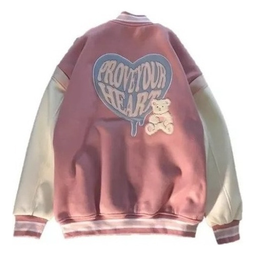 Sudadera Mujer Oversize Love Bear Bordado Loose Trend Linda