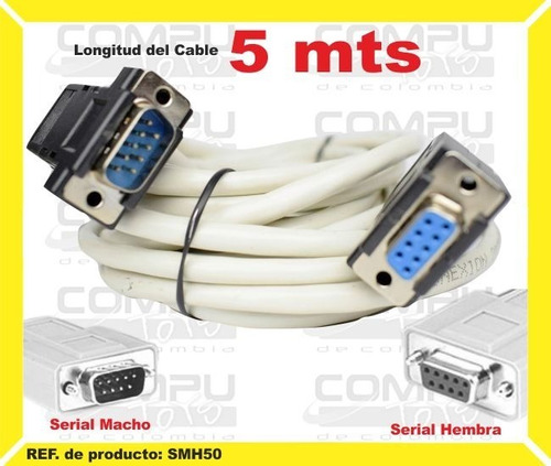 Cable Serial Db9 Macho- Hembra 5m Ref: Smh50 Computoys Sas