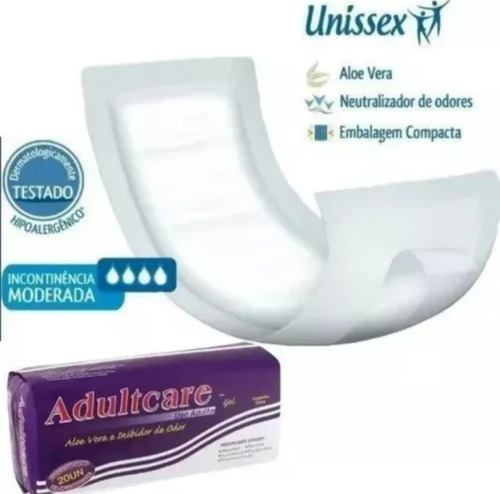 Absorvente Geriátrico Adultcare Pós Parto C/ 20un (kit C/ 2)