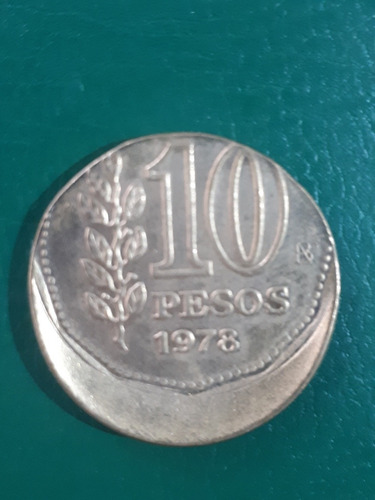 Moneda Argentina Con Error De Acuñación 1978 10 Pesos 