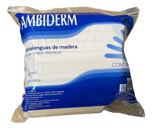 Abatelenguas Ambiderm De Madera Bolsa C/500 Piezas