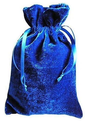 Tarot / Rune Dice Gift Bag Royal Blue Velvet Drawstring Bag 