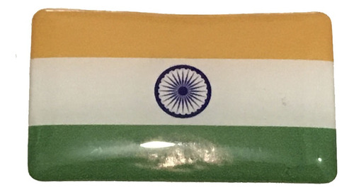Adesivo Resinado Da Bandeira Da Índia 9x6 Cm