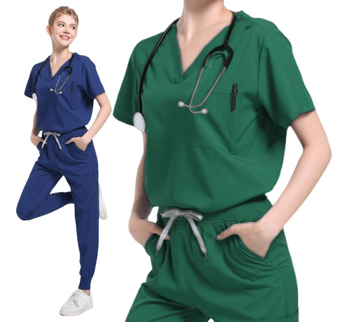 Conjunto De Uniforme De Chándal Multicolor Para Enfermeros C