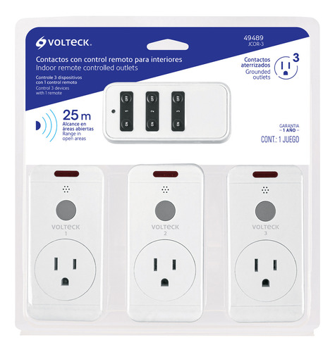 Juego De 3 Contactos Con Control Remoto Volteck 49489