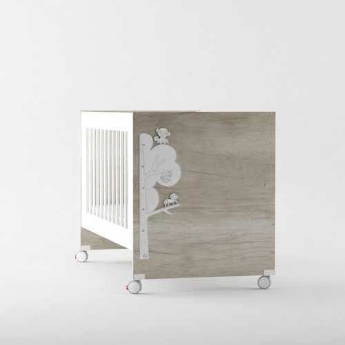 Cuna De Madera Laqueada Bebe La Valenziana - Convertible Color Blanco-barrique