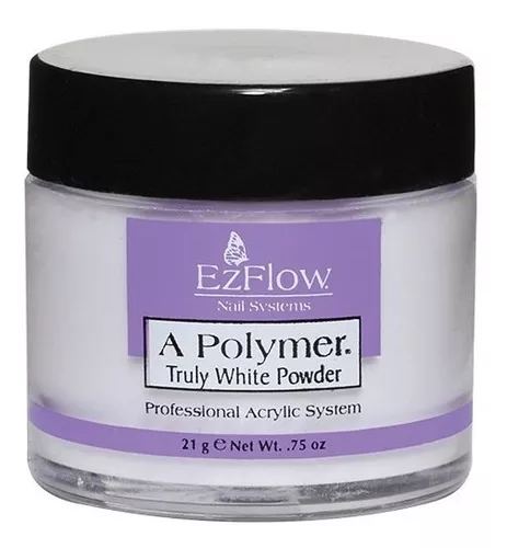 Polimero Polvo Acrílico Profesional Para Uñas Ezflow 21g Color White