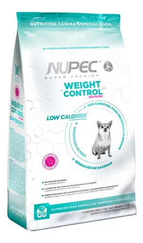  Nupec Weight Control Raza Pequeña Perros Con Sobrepeso  8kg