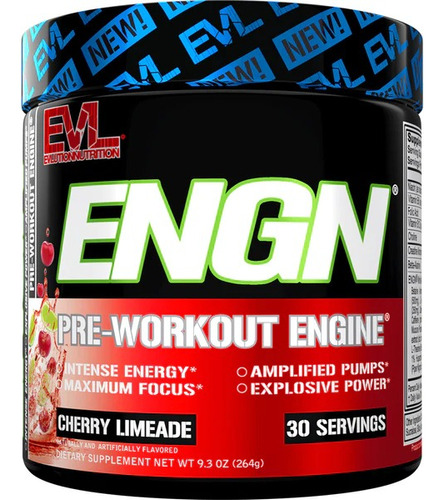 Pre Entreno Engine Engn Evl 30 Servicios Pre Workout Sabor Limonada De Cereza