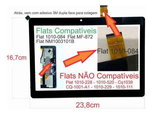 Tela Touch Vidro Tablet Multilaser M10a Dp101279 F1