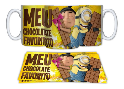 Caneca Feliz Pascoa Minions Agnes Meu Chocolate Favorito