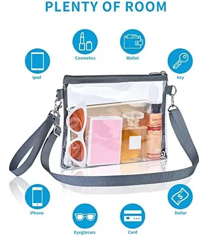 Bagenius Clear Purse Stadium Para Mujer, Bolso Transparente