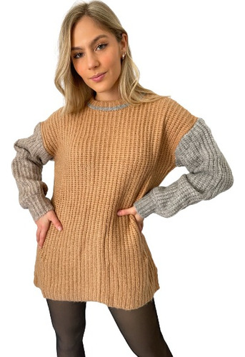 Sweater Oversized Mujer Hilo Pullover Invierno