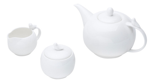 Conj De Porcelana Branca Para Café Chá Birds Wolff 3 Pçs