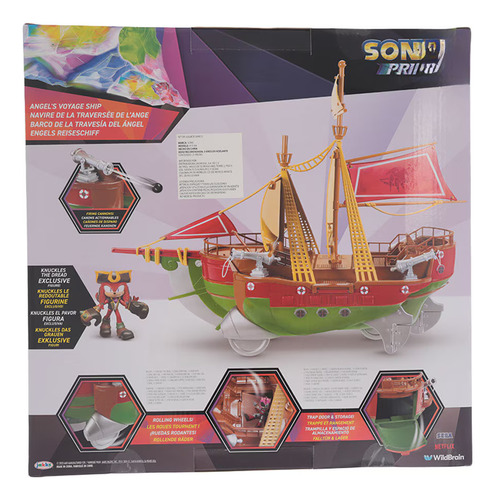 Sonic Hedgehog Knuckles Pirata Erizo Barco Cañón Figura Set