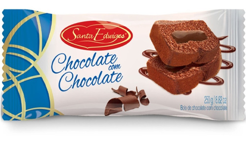 Bolo Chocolate Com Recheio Chocolate Santa Edwiges 250g