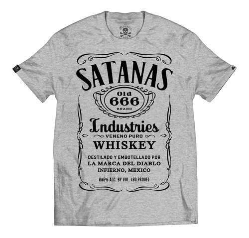 Playera Gris Jaspe Satanas Whisky