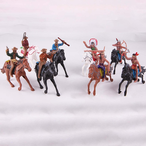Juego De 8 Juguetes De Vaquero De Caballos Para Decoración