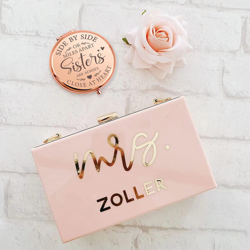 Para Hermanas, Maquillaje Compacto, Espejo De Oro Ros