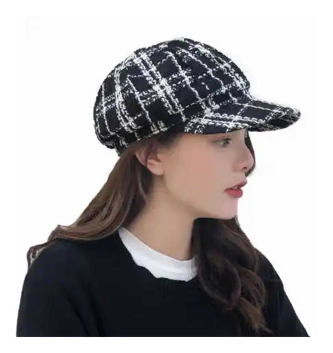 Boina Gorra Mujer Kast.pe Modelo Trend - Blanco Y Negro