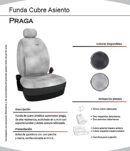 Funda Cubre Asiento Cuero Sintetico Praga Mkr Renault Captur