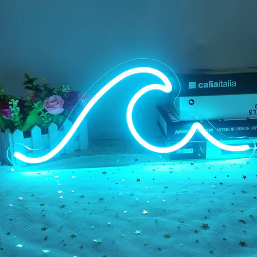 ~? Ajoyferris Wave Neon Sign For Wall Decor Dimmable Led Neo