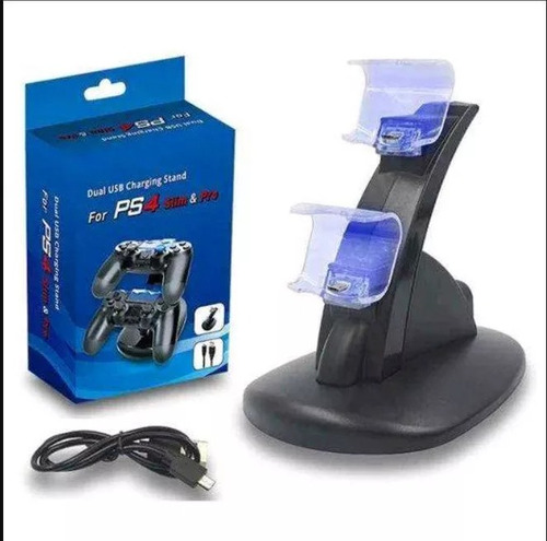 Estación De Carga Dual Joystick Ps4 Led