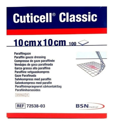 Gasa Parafinada Cuticell Classic 10×10 Cm  Pack 5 Unidades