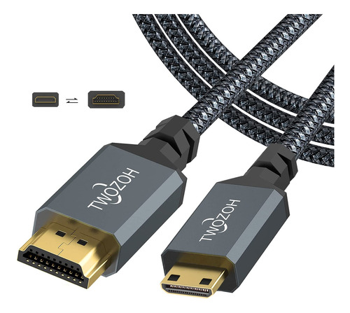 Twozoh Cable Mini Hdmi A Hdmi De 10 Pies, Cable Trenzado Hdm