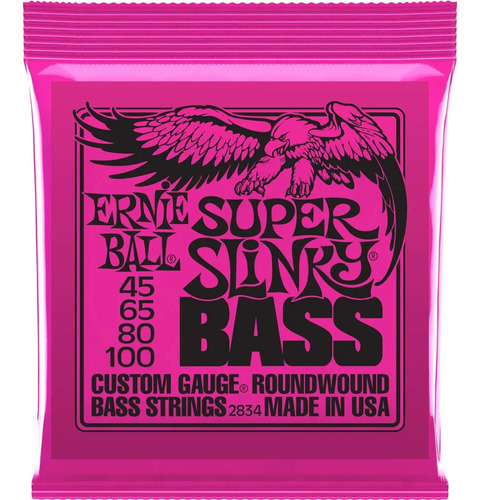 Encordoamento Baixo 4 Cordas Ernie Ball 2834 045-100 Super