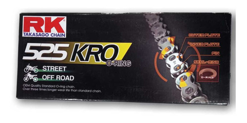 Corrente Rk 525 Kro 118 Elos Vstrom 650 Dl650 Dl1000 Vstrom 