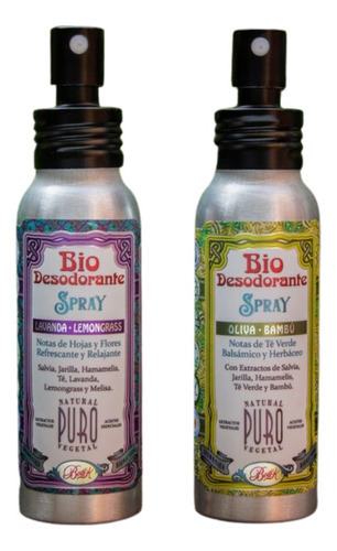 Botik Bio Desodorante Spray Set X2 Vegano 75ml Promo Fragancia