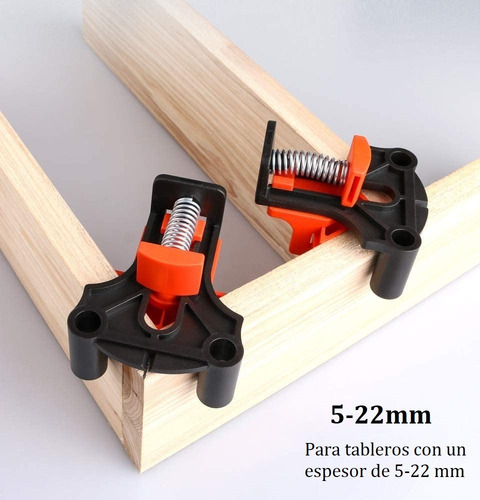 Imagen 7 de 9 de Abrazadera De Ángulo Recto De 90 Grados Para Carpintería