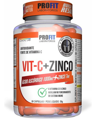 Vitamina C 1000 Mg Vit C + Zinc ( 60 Cápsulas) Profit