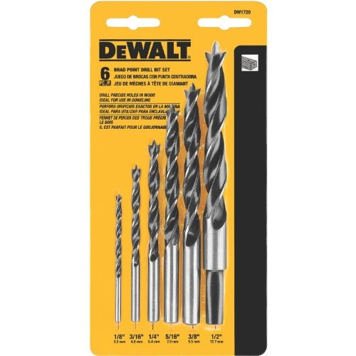 Dewalt Dw1720 Brad Point Bit Set, 6 Piezas