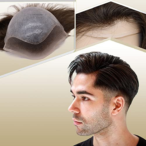 Lishy Mens Toupee Europeo Pelo Reemplazo Humano Para R517v