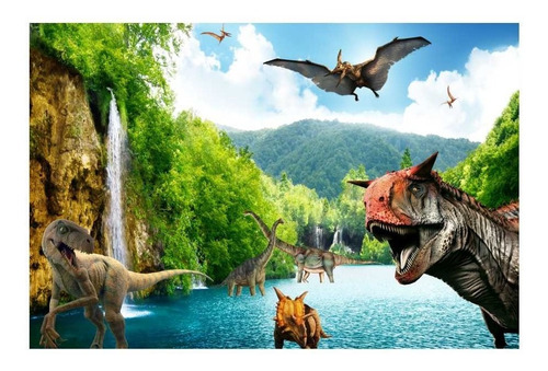 Painel Lona Fosca Festa Infantil 2,00x1,00 Dinossauro T-rex