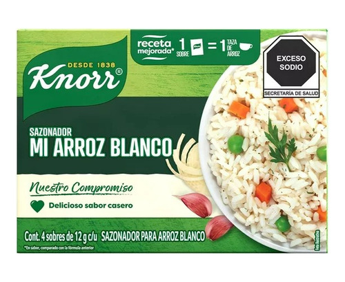 Sazonador Knorr Mi Arroz Blanco 4 Sobres De 12 G C/u