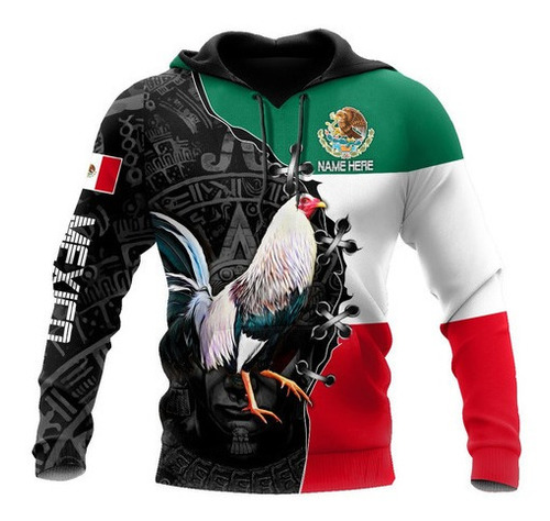 Zmshop Sudadera Con Capucha Personalizada Gallo Mexicano