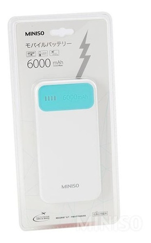 Power Bank 6000mah De Moda 12.5*6.3*1.25cm Miniso