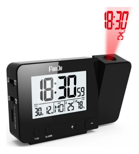 Relógio Projetor Teto Despertador Digital Fanju Usb 