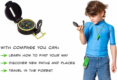 Kid Explorador Kit Binocular Compás De La Linterna De La Lup