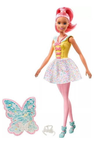 Barbie Dreamtopia Hada Amarilla Cabello Rosa