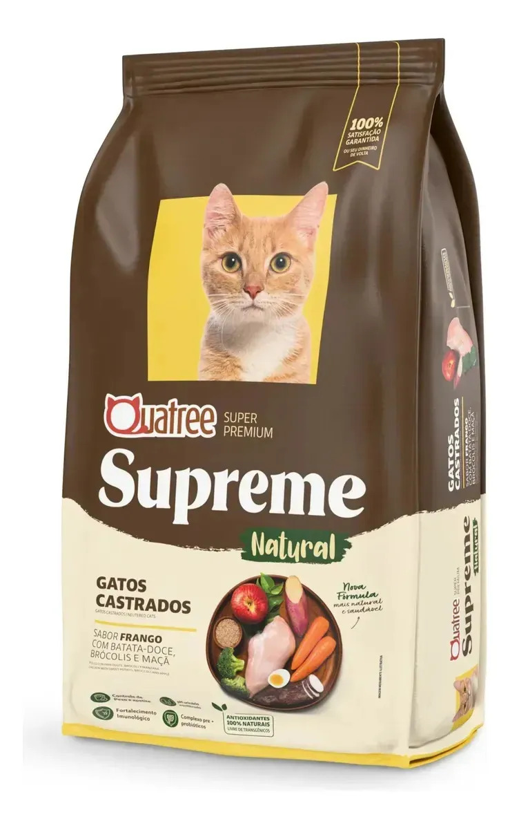 Ração Quatree Supreme Gatos Castrados Frango 10.1kg