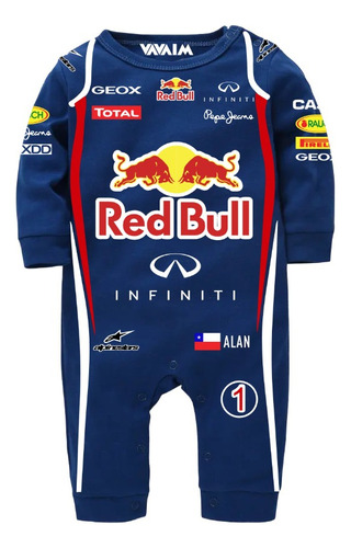 Enterito De Bebé Fórmula 1 Redbull 2011 Azul . Regalos Bebé 