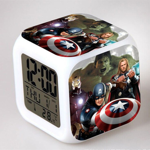 Reloj Despertador, Iron Man, Capitán América,hulk,avengers