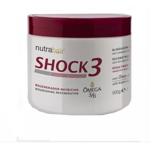 Nutra Hair Shock3 Regenerador Nutritivo Omega 500g