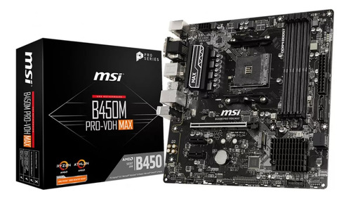 Placa Mae Msi B450m Pro-vdh Max Amd Ryzen Am4 Ddr4 Matx