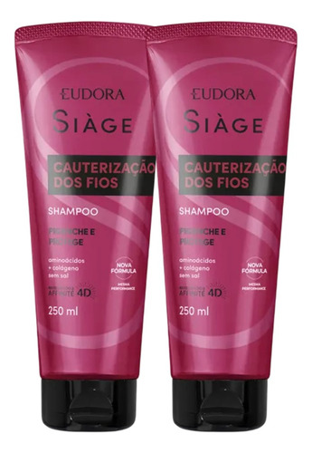 Kit 2 Shampoo Reconstrução Cauterização Secos 250ml Eudora