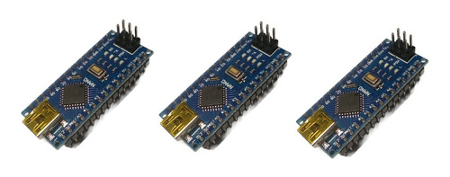 Lote Tres Arduino Nano Atmega168p Soldados Nuevos Con Cables